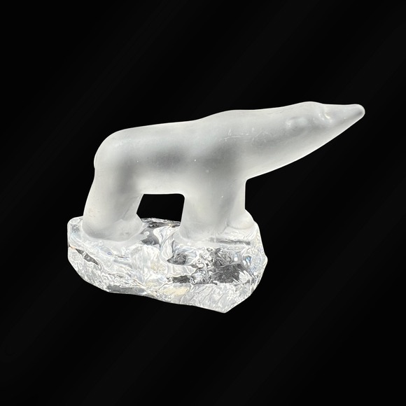 reijmyre Other - Reijmyre Mid Century Crystal Polar Bear Iceberg Sculpture Glows Green w/light